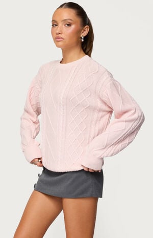 Jessy Cable Knit Oversized Sweater image number 2