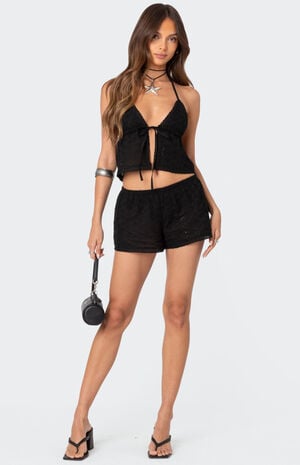 Jael Tie Front Eyelet Halter Top image number 2