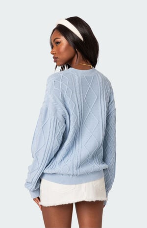 Jessy Cable Knit Oversized Sweater image number 5