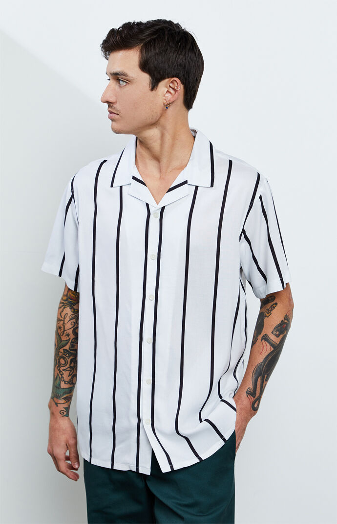 White Striped Camp Shirt