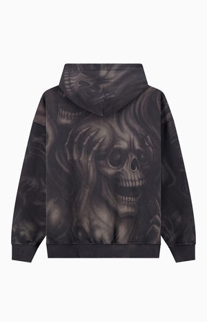 Ghost Skull Zip Up Hoodie image number 2
