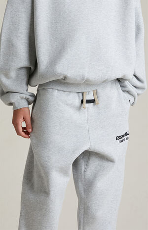 Kids Light Heather Grey Fleece Sweatpants image number 5