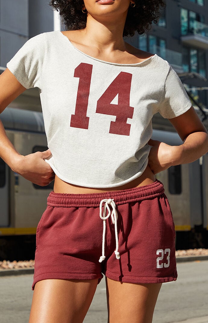 John Galt Burgundy Rosa Sweat Shorts