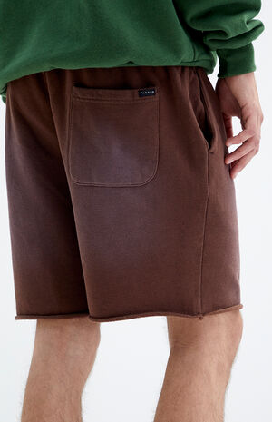 Brown Acid Wash Sweat Shorts image number 5