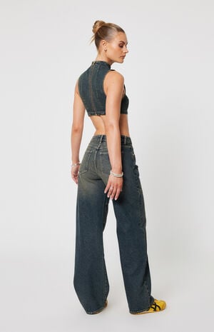 95 Paneled Low Rise Baggy Jeans image number 3