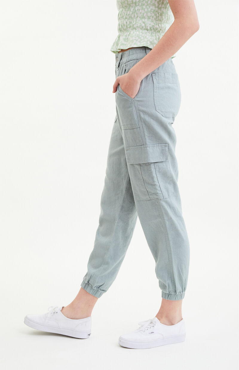 PacSun Seaspray Linen Cargo Joggers PacSun