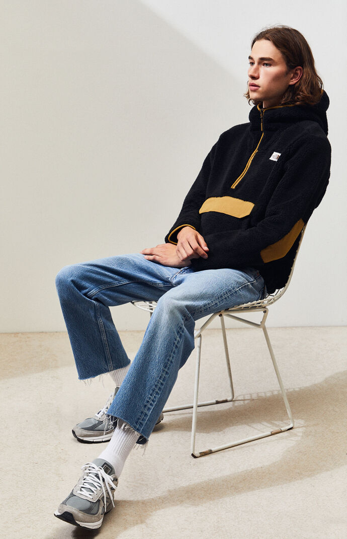Black & Brown Campshire Fleece Pullover Hoodie