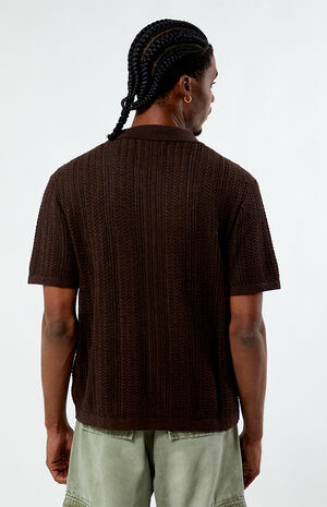 Cropped Knit Camp Shirt image number 3