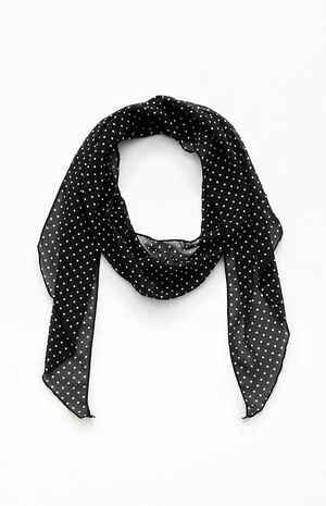 Black and White Polka Dot Scarf image number 1