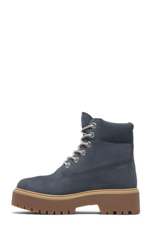 Women's Dark Blue Nubuck Stone Street 6inch Lace-Up Waterproof Boots image number 6