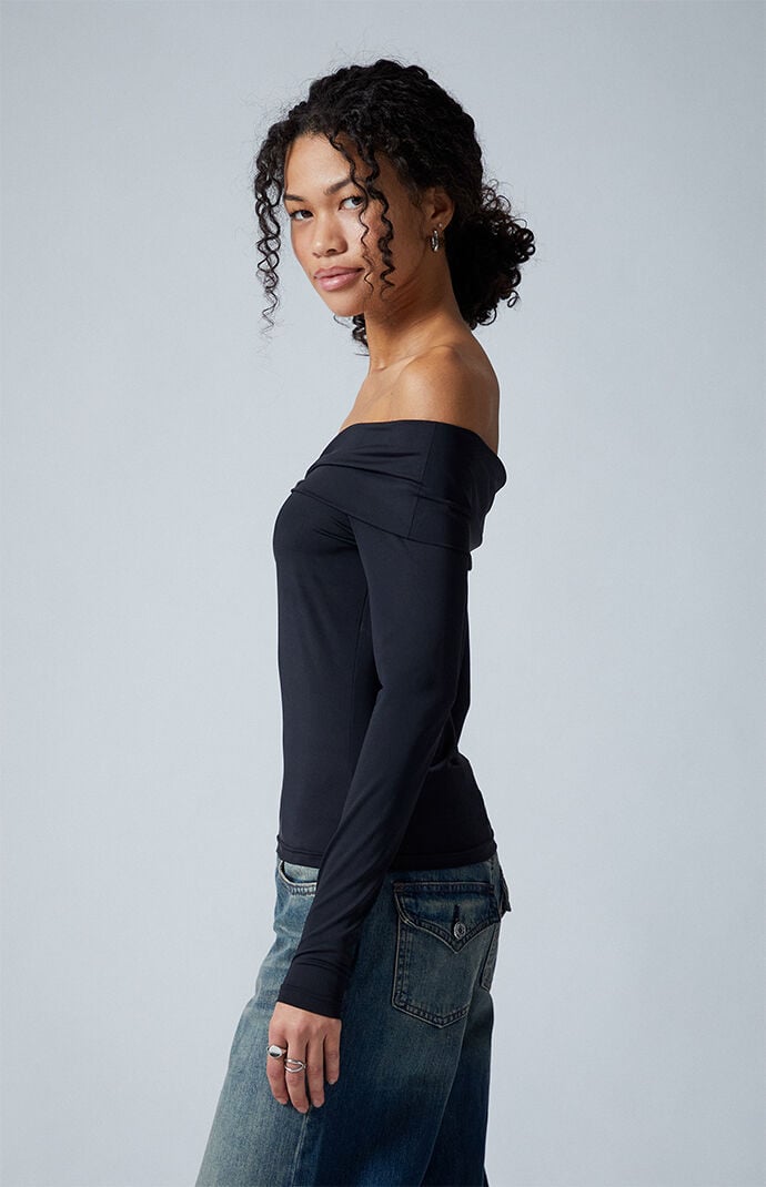 Third Charm Lannie Hardware Embellished Long Sleeve Top