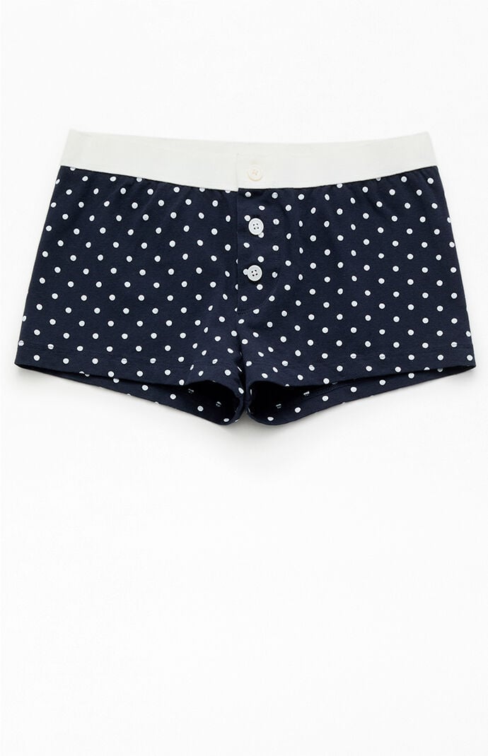 John Galt Women's Polka Dot Boy Short Underwear In Black/white