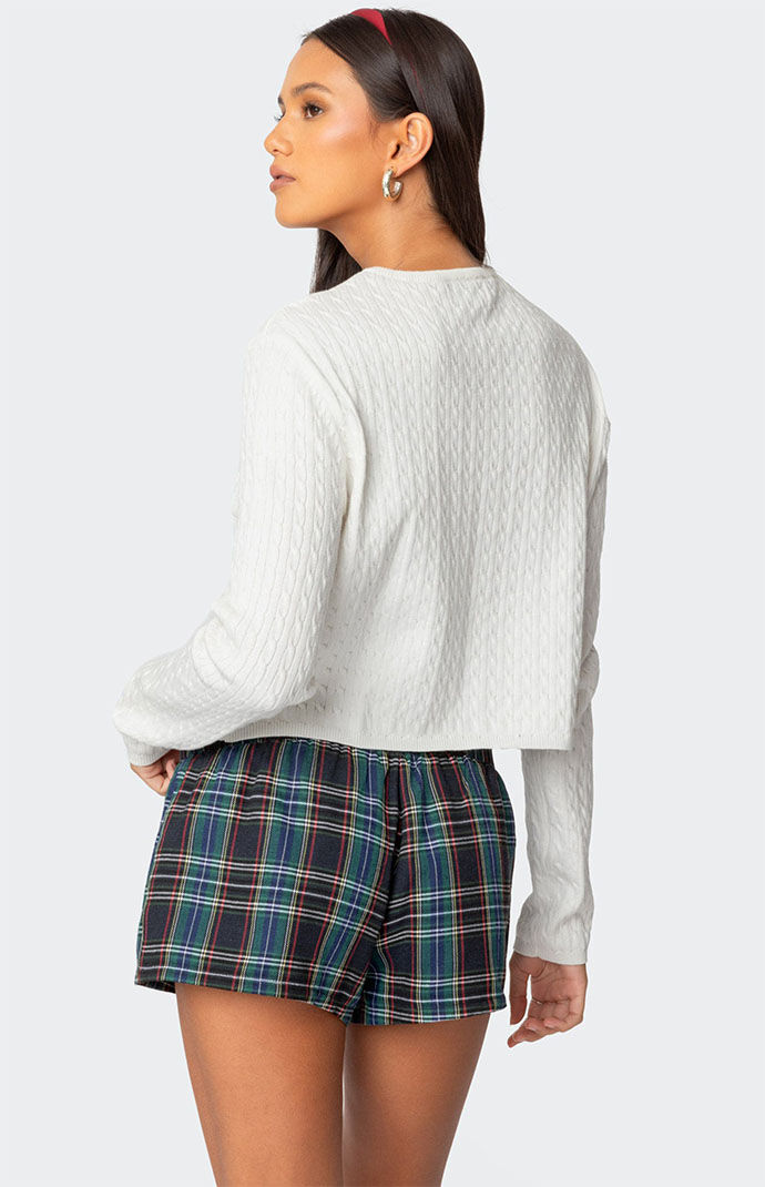Edikted Crisada Cable Knit Cardigan | PacSun