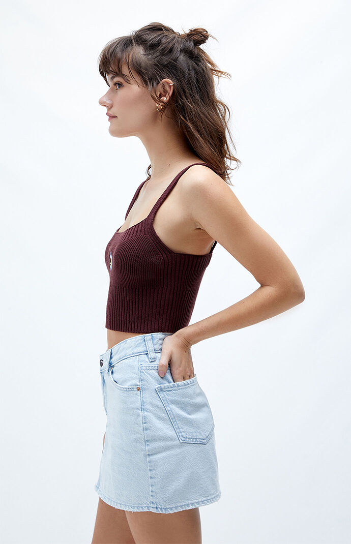 PacSun Eco Light blue Ultra High Waisted V Dip Mini Skirt PacSun