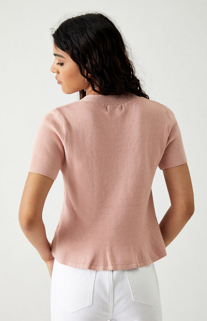 Flared Cropped Knit Sweater