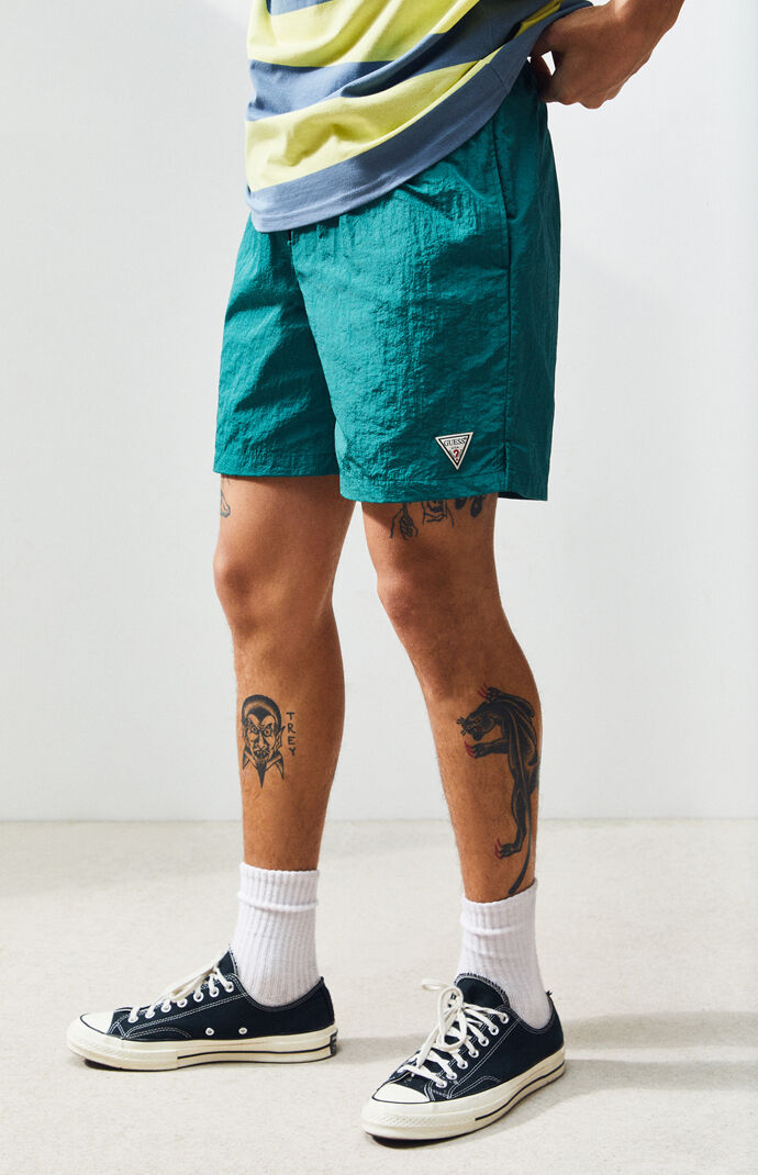 guess neon nylon active shorts