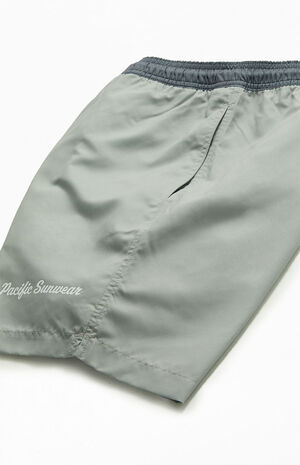 Gray Colorblock 17" Swim Trunks image number 4
