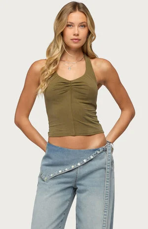 Montanah Pleated Halter Top image number 1