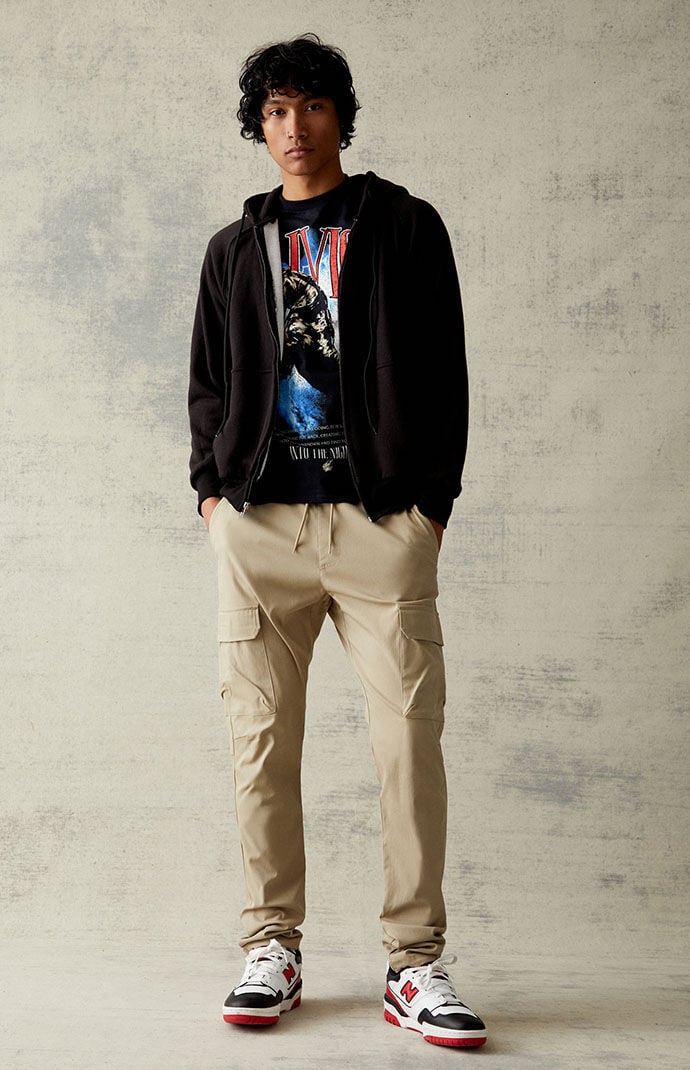 PacSun Stretch Performance Nylon Sage Slim Cargo Pants