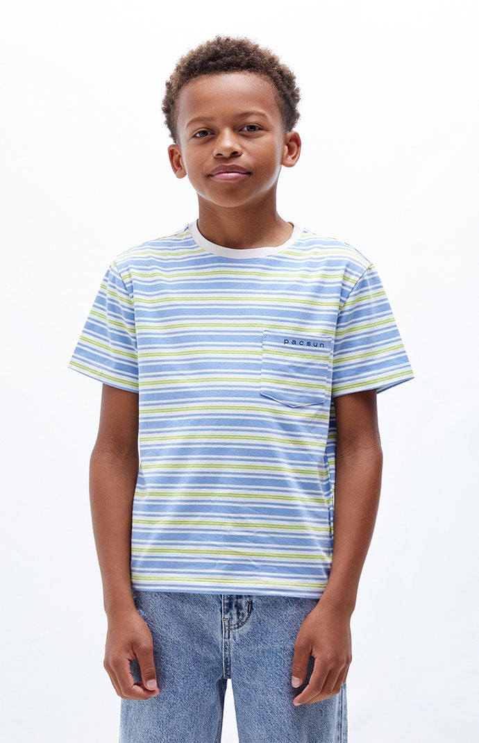 Blue and green striped sales shirt