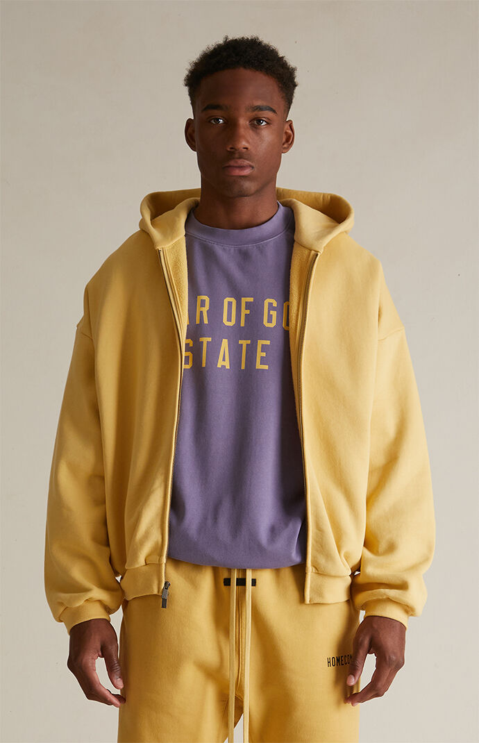 Fear of God Essentials Amber Heavy Fleece Full Zip Hoodie PacSun