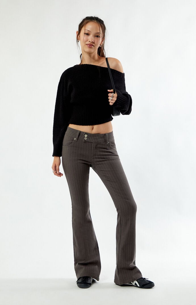 Pacsun Low Rise Flare Pants Stretch Pinstripe