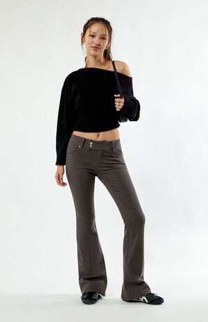 Low Rise Flare Pants Stretch Pinstripe image number 1
