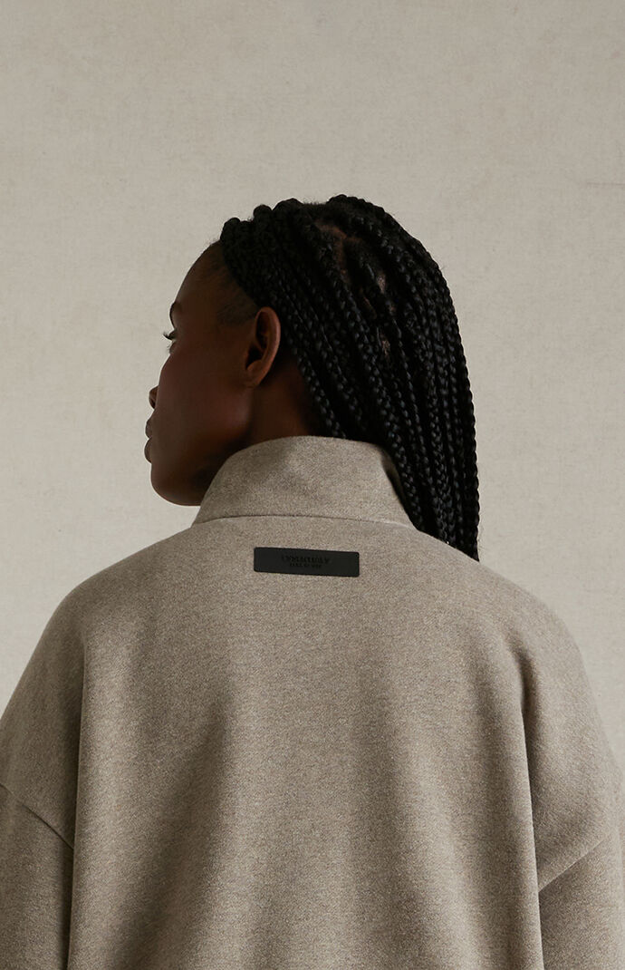 Fear of God Essentials Women's Heather Grey Zip Up Jacket Fear of God Essentials Women's Heather Grey Zip Up Jacket