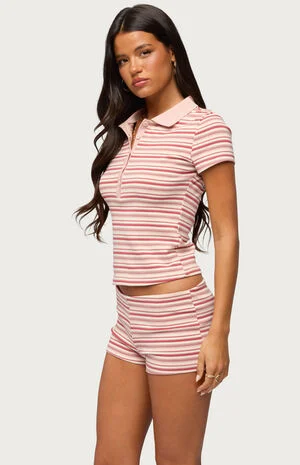 Noelia Striped Polo Top image number 2