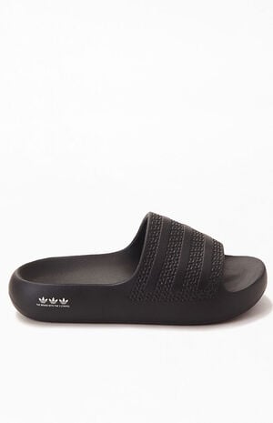 Women's Black Adilette Ayoon Slide Sandals image number 2