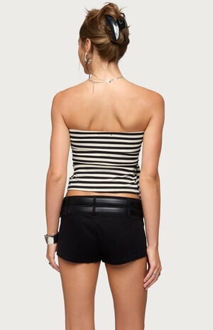 Finly Striped Strapless Tie Top image number 3