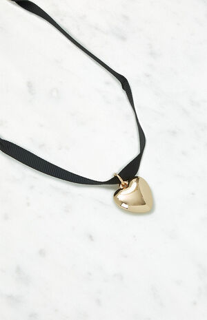 Ribbon Heart Choker Necklace image number 2