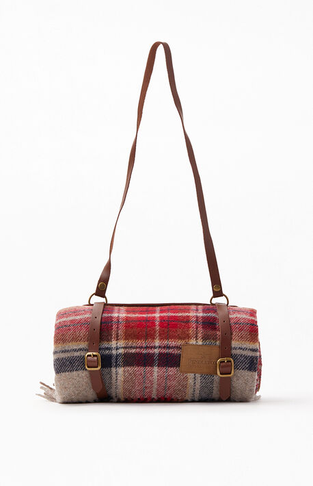 Navy &amp; Red Carry Along Moto Robe Blanket