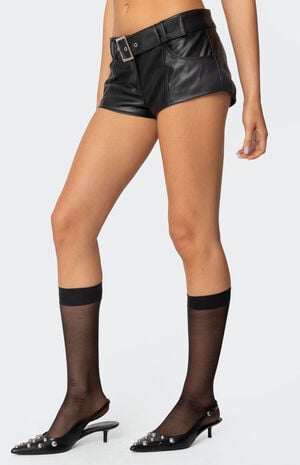 Alba Faux Leather Shorts image number 3