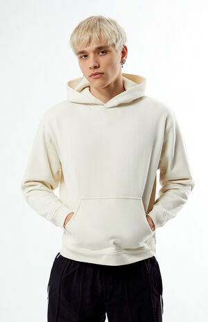 Cream Solid Color Hoodie image number 1