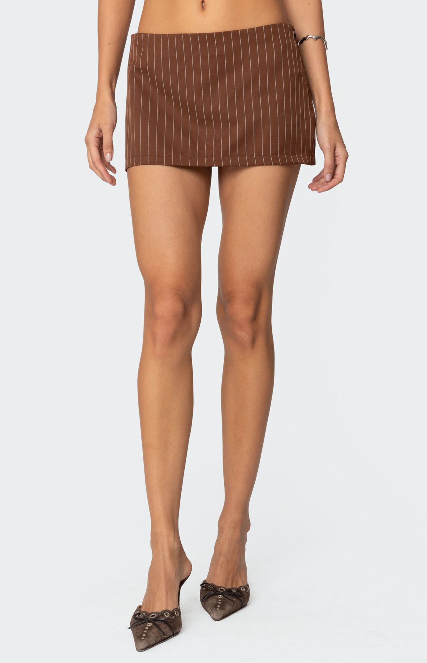 Edikted Jennifer Pinstripe Mini Skort