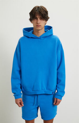 Blue Vintage Wash Heavyweight Fleece Hoodie image number 2