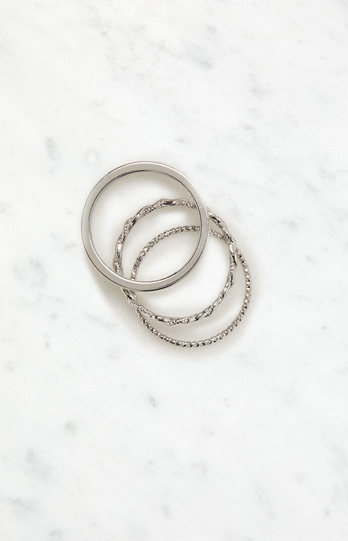 John Galt 3 Pack Stacked Rings PacSun