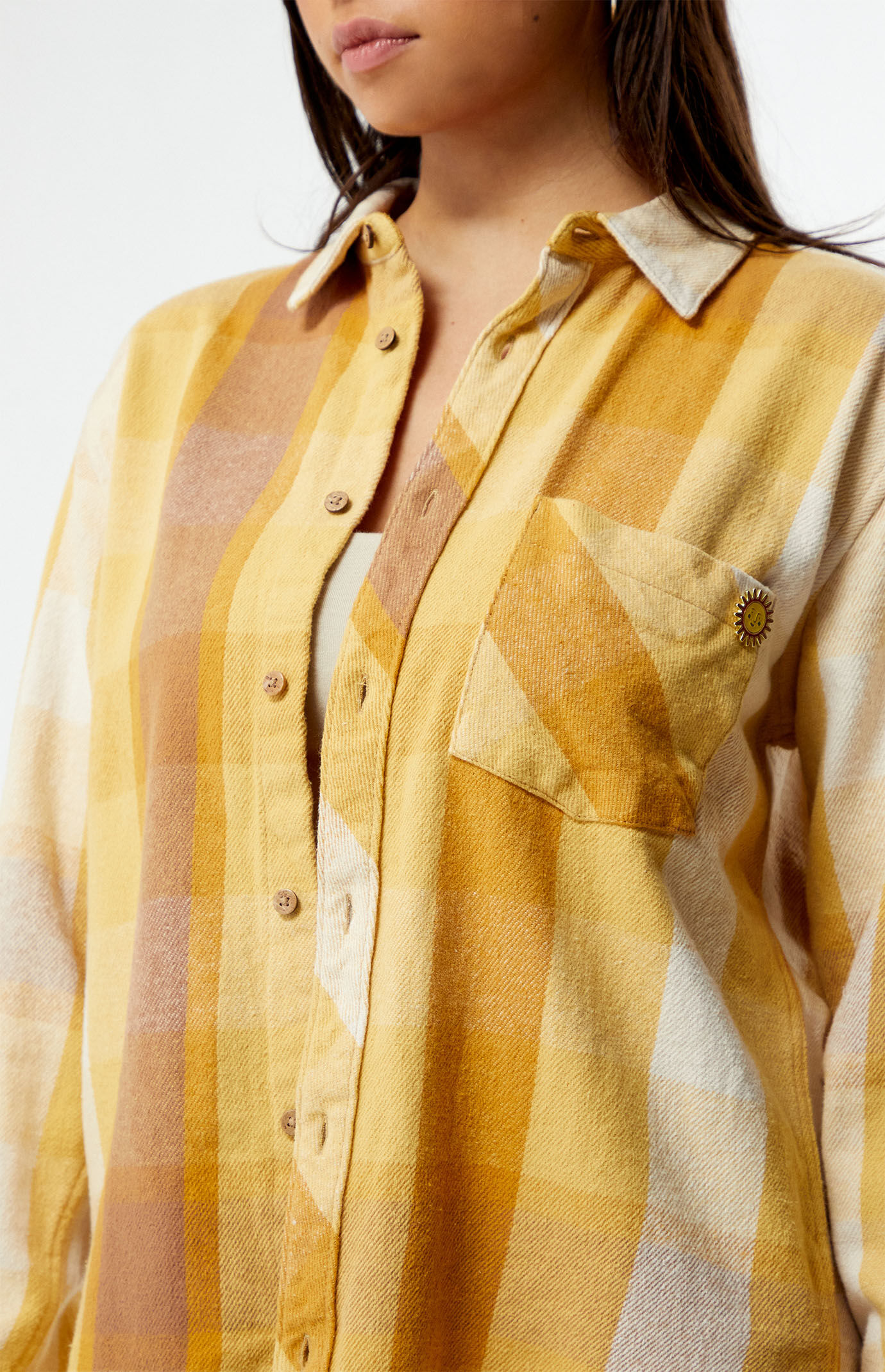 Rose gold flannel shirt cheap