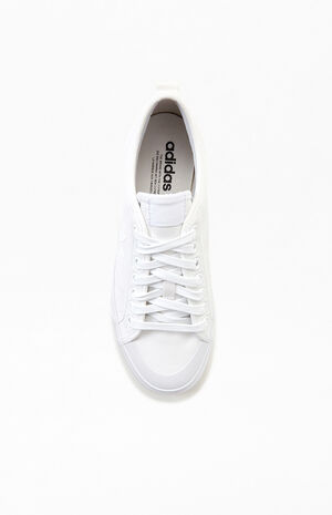 Women's White Nizza Trefoil Sneakers image number 5