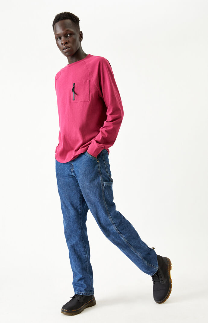 Zip Pocket Raglan Long Sleeve T-Shirt
