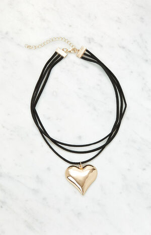 Heart Wrap Cord Necklace image number 1