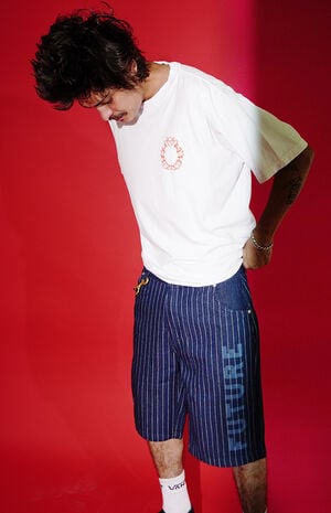 Pinstripe Baggy Denim Shorts