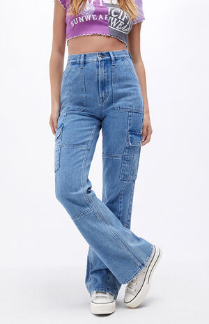 Medium Blue '90s Bootcut Cargo Pants image number 1