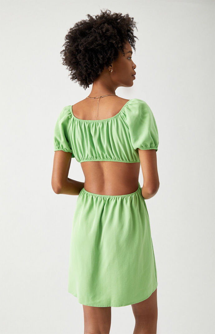 Eco Crochet Trim Bell Sleeve Dress