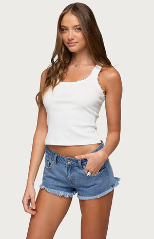 Gemstone & Beaded Ribbed Tank Top image number 2