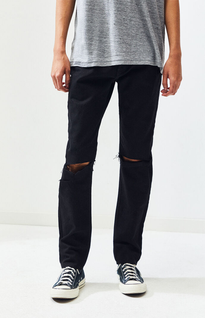 Ripped black skinny jeans pacsun