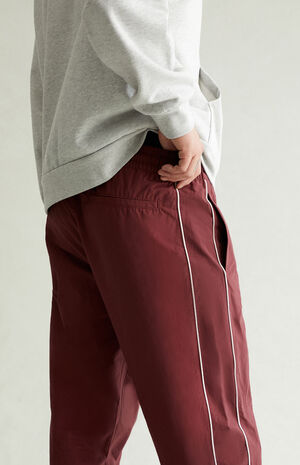 Maroon Baggy Track Pants image number 4