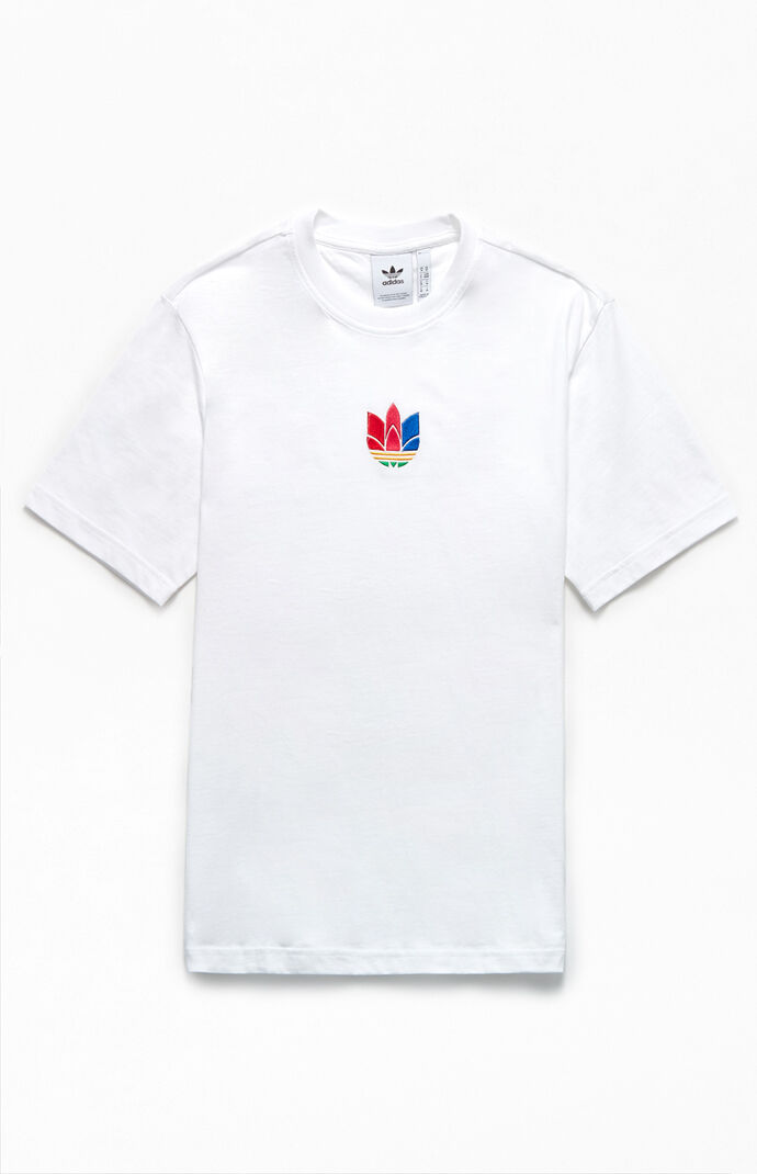 Adidas White 3d Trefoil T Shirt Pacsun
