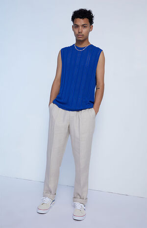 Royal Blue Knit Sweater Tank Top image number 4